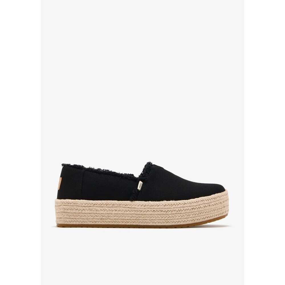 Toms Valencia 10021914 Espadrilles Women's US 6.5W Black Slip On Shoes GAL1959